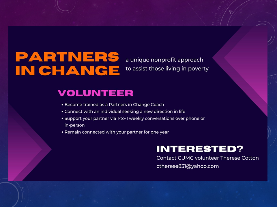 Partners in Change CUMC Volunteer
