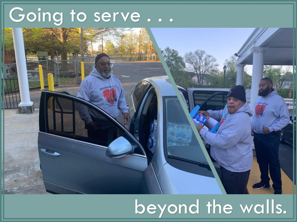 A collage of two pictures with the words " going to serve beyond the wall ".