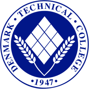 dtc_ologo A blue and white seal with the words denmark technical college 1 9 4 7