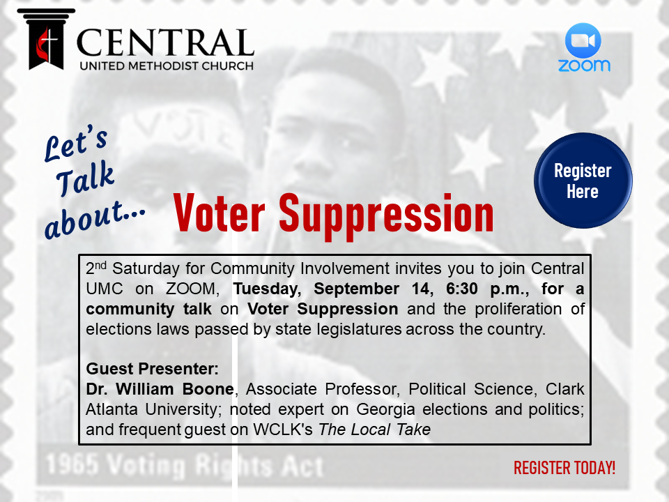 A flyer for the voter suppression event.