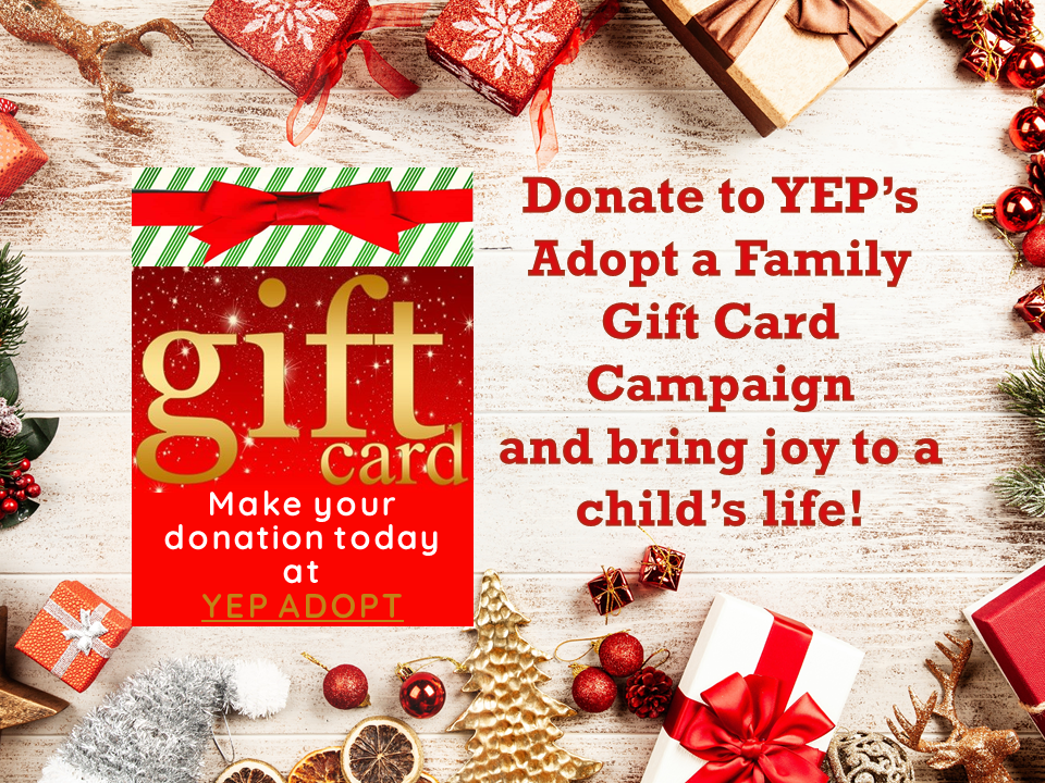 A gift card that is being used to help children.