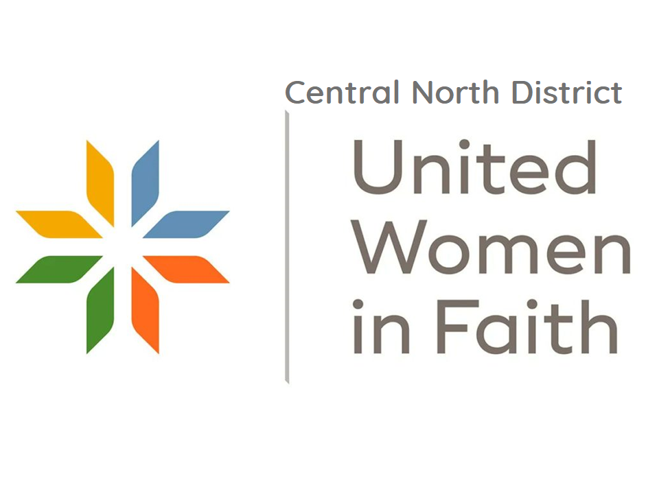 A logo for the central north district of united women in faith.