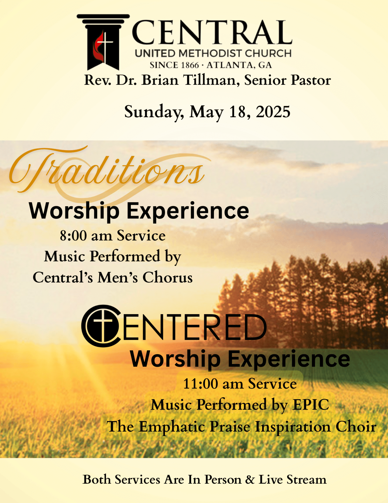 Flyer for Sunday, May 18th