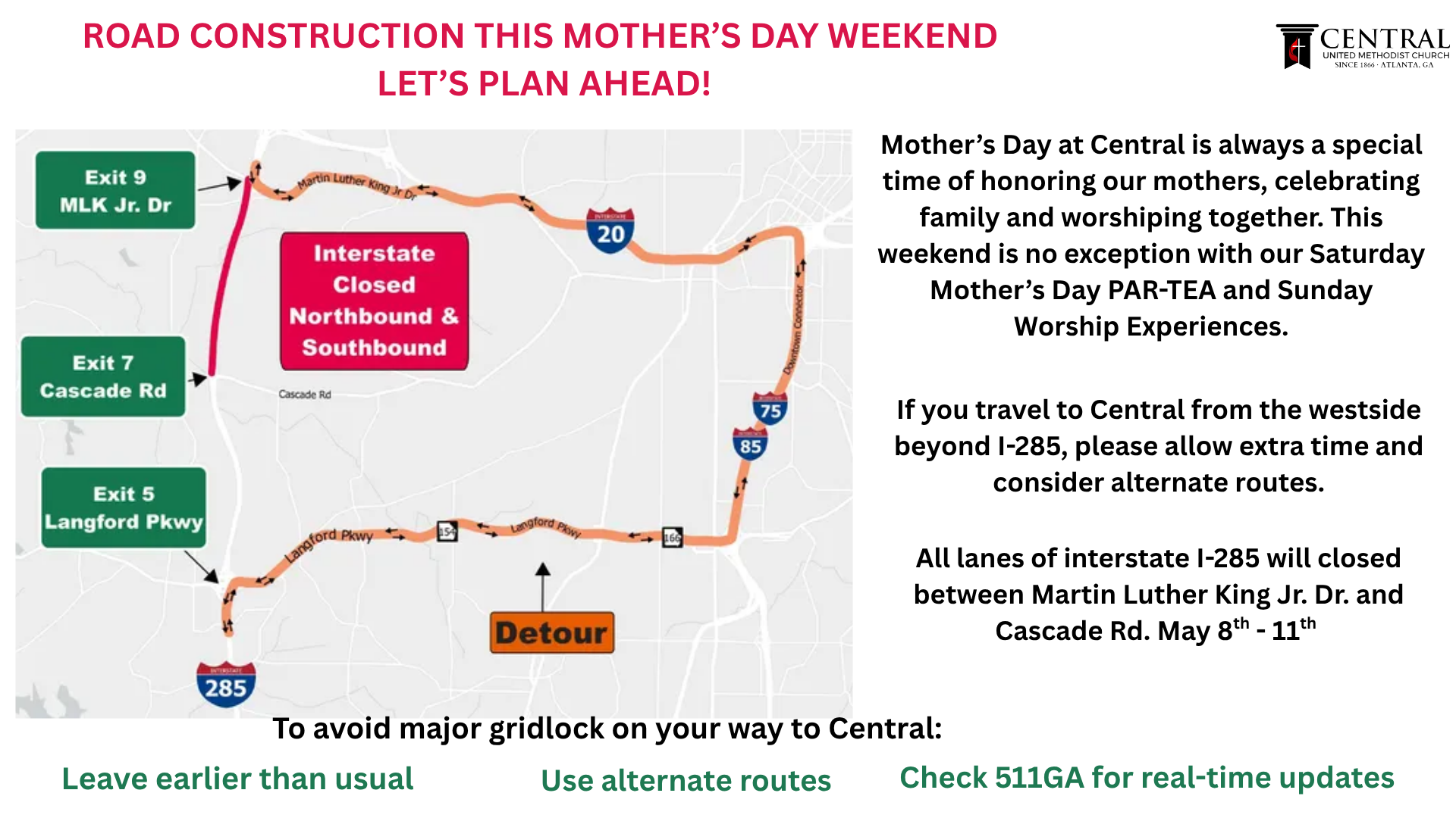 Road Construction Mother's Day Weekend revised