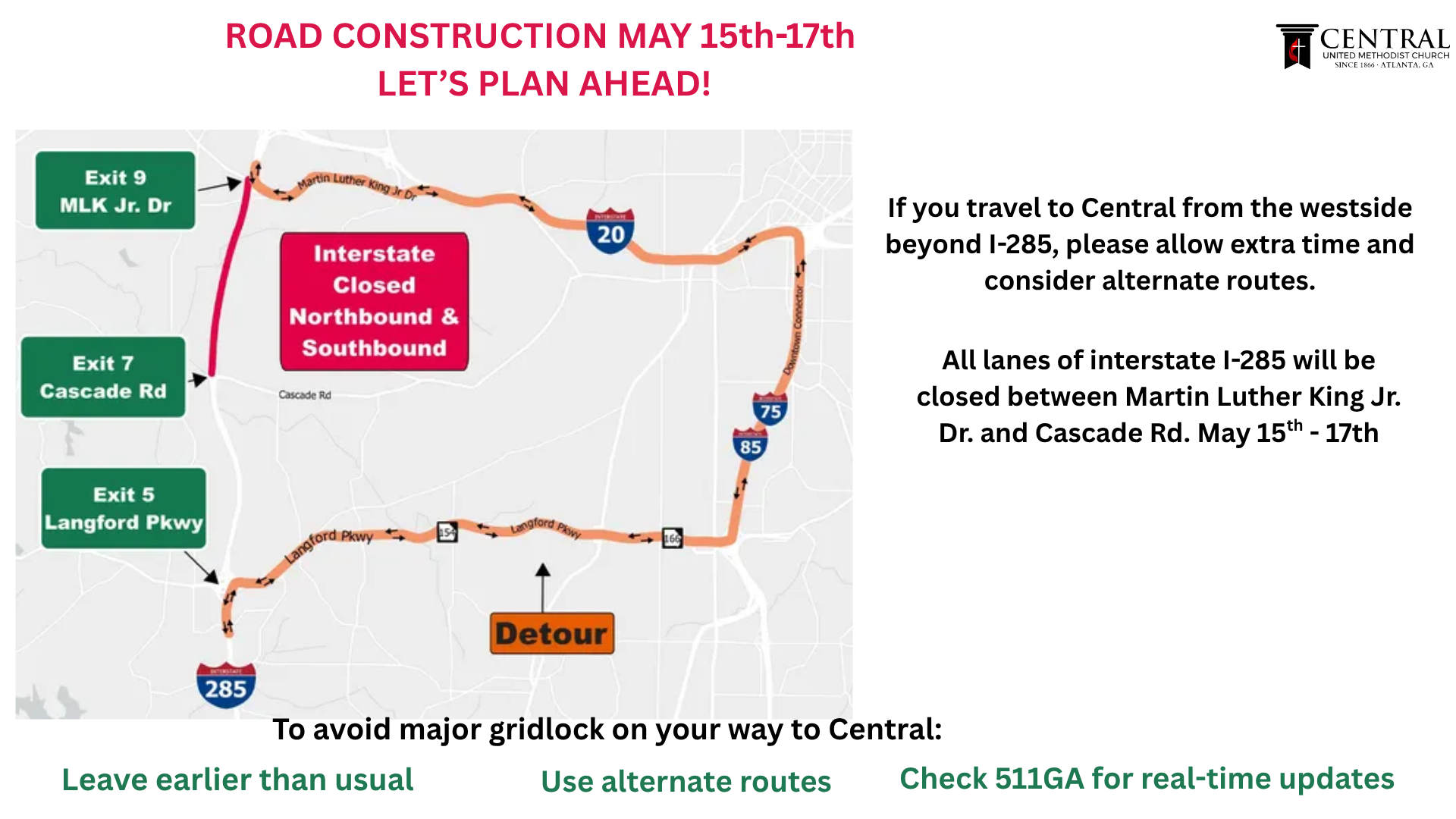 Road Construction Weekend of May 15