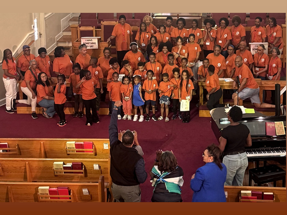 VBS Camp Closing Photo with Volunteers