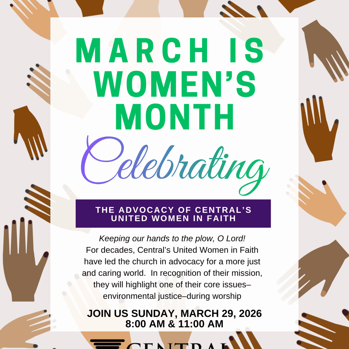 Womens Month Celebration for March 29 CUMC Worship