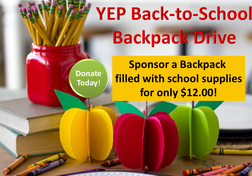 A back to school backpack drive is going on now.